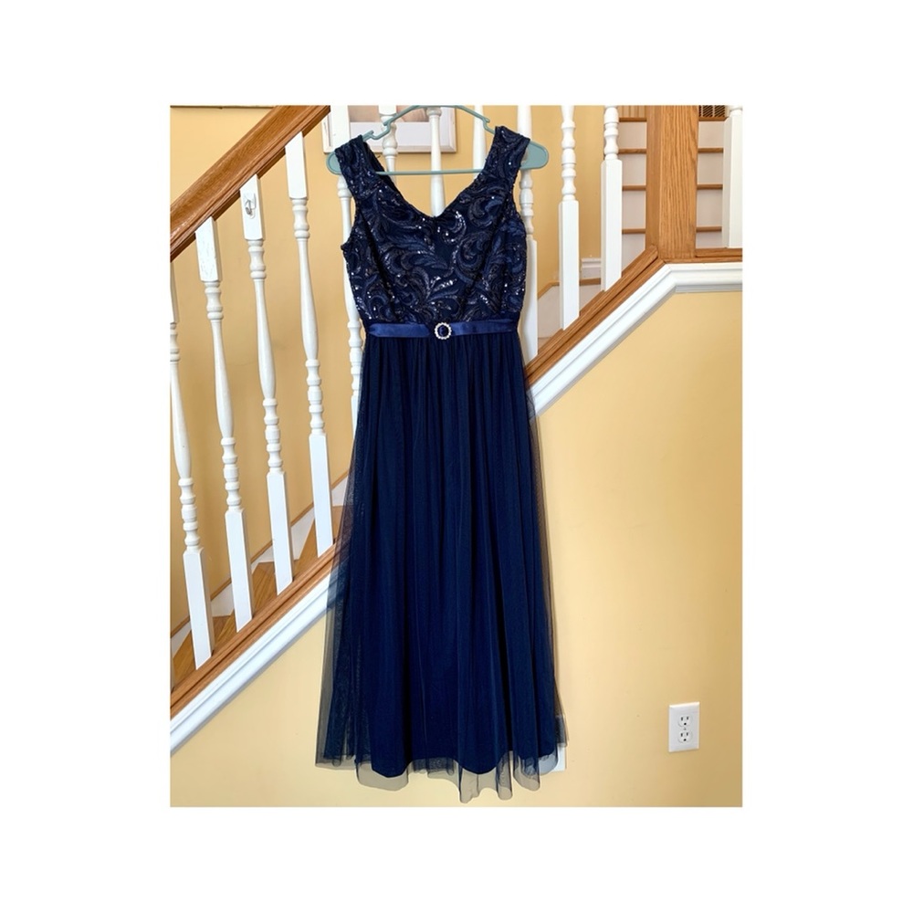 navy blue tulle dress